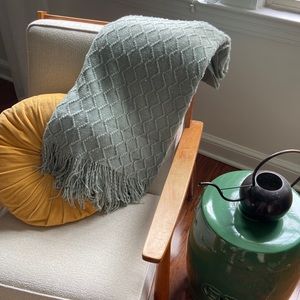 Pottery barn diamond knit seafoam throw